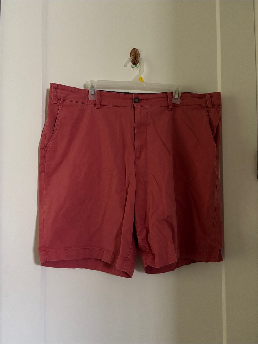 Nautica Men's Coral-Red Flat Front Shorts
